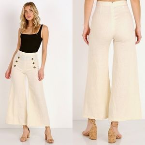 Faithfull the Brand Adita Pants Plain Cream Linen
